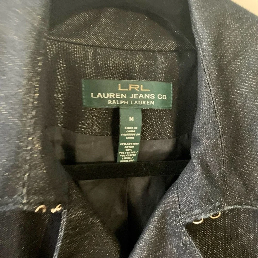 LRL Ralph Lauren / Lauren Jean Co. Sparkly Denim Jacket - Picture 3 of 9